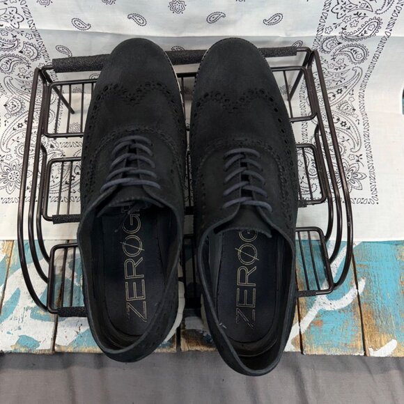 Cole Haan Zerogrand Wing Tip Black Suede C23740 Size  8.5M EUC main image 8